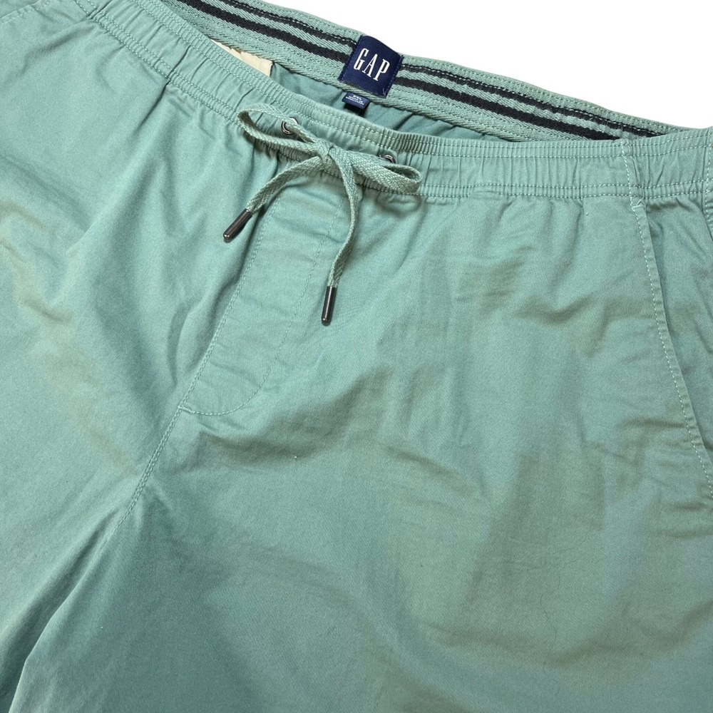 Gap Mens  Chino Shorts XXL Sage Green Elastic Waist Drawstring  Cotton Stretch